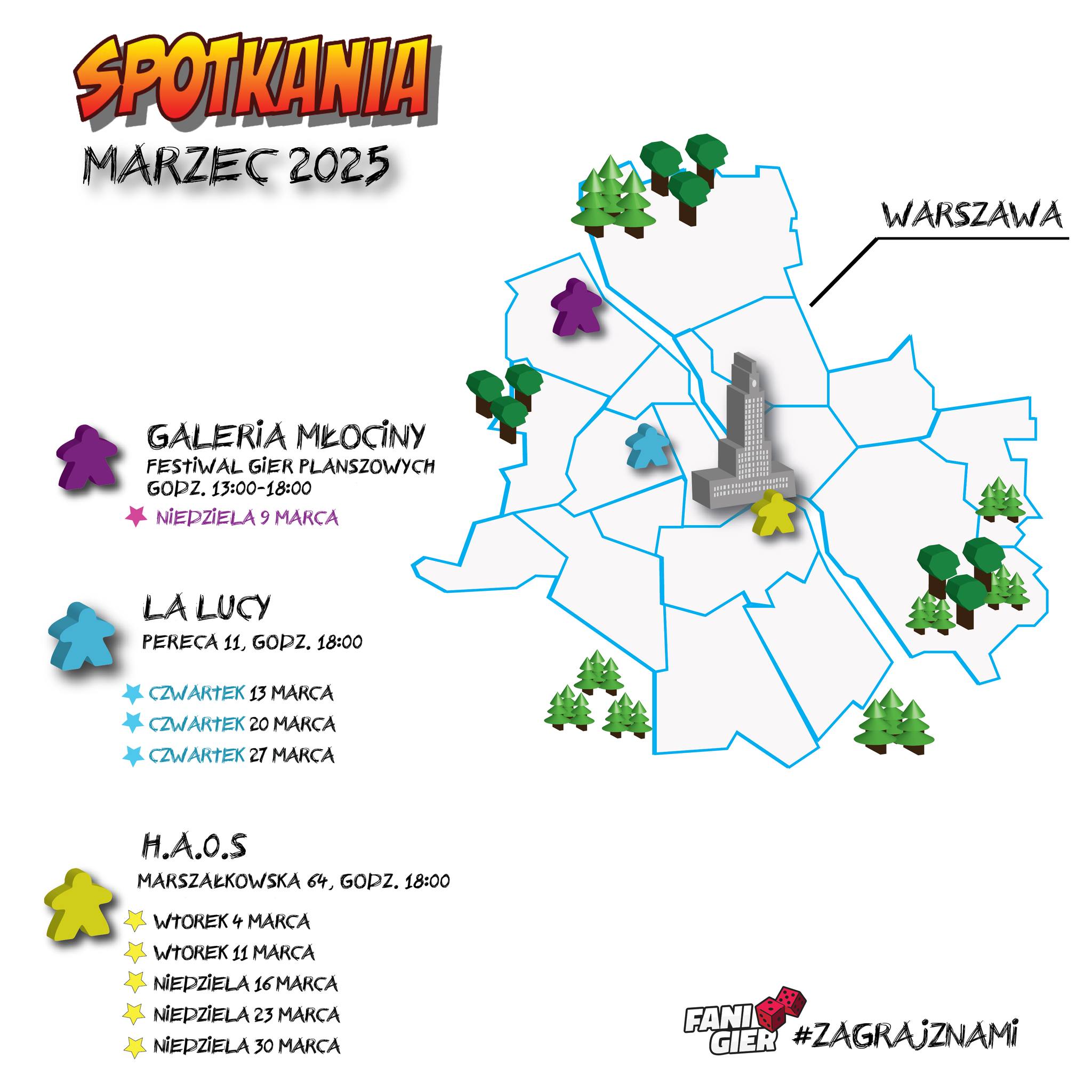 spotkania z grami w Warszawie - marzec 2025