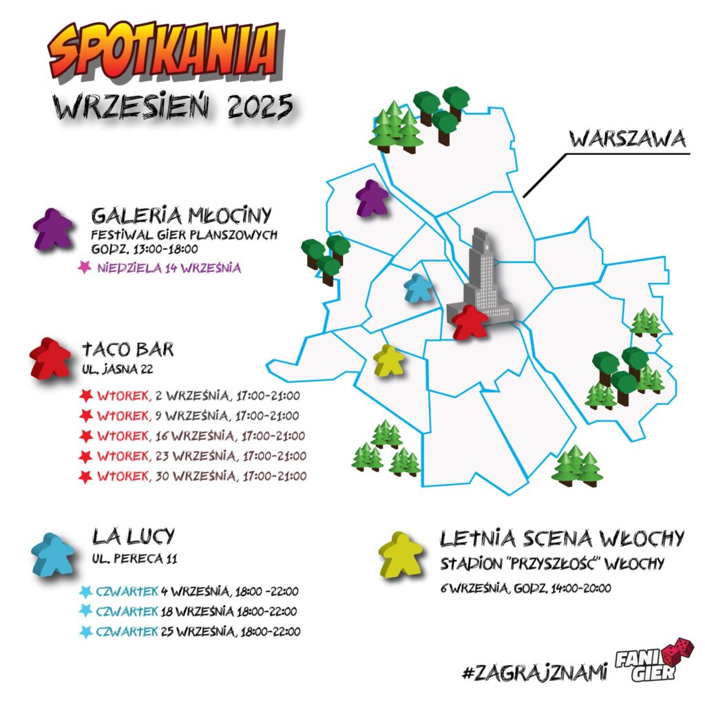 planszówki spotkania w warszawie wrzesień 2025