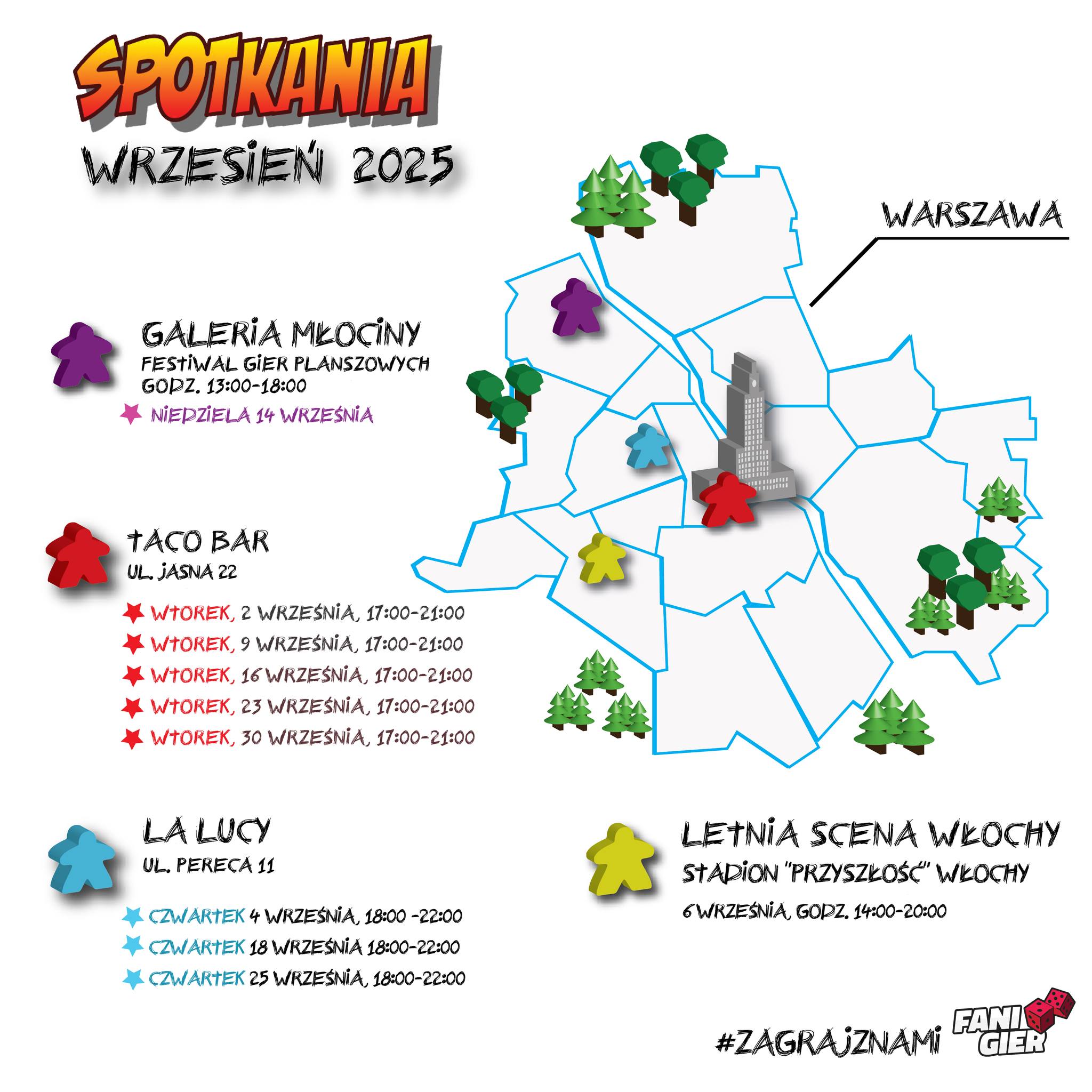 planszówki spotkania w warszawie wrzesień 2025