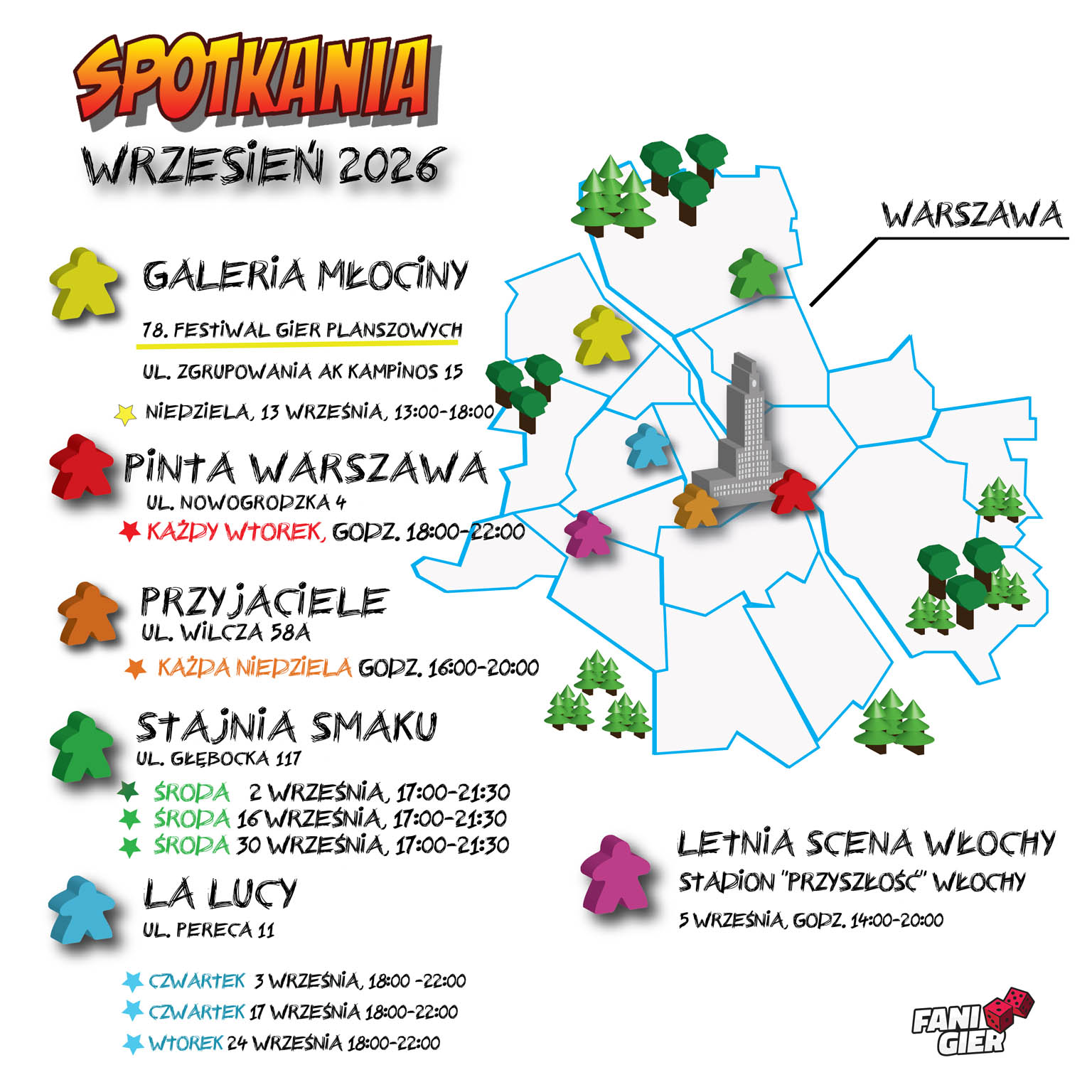 Spotkania z grami planszowymi Warszawa wrzesień 2026
